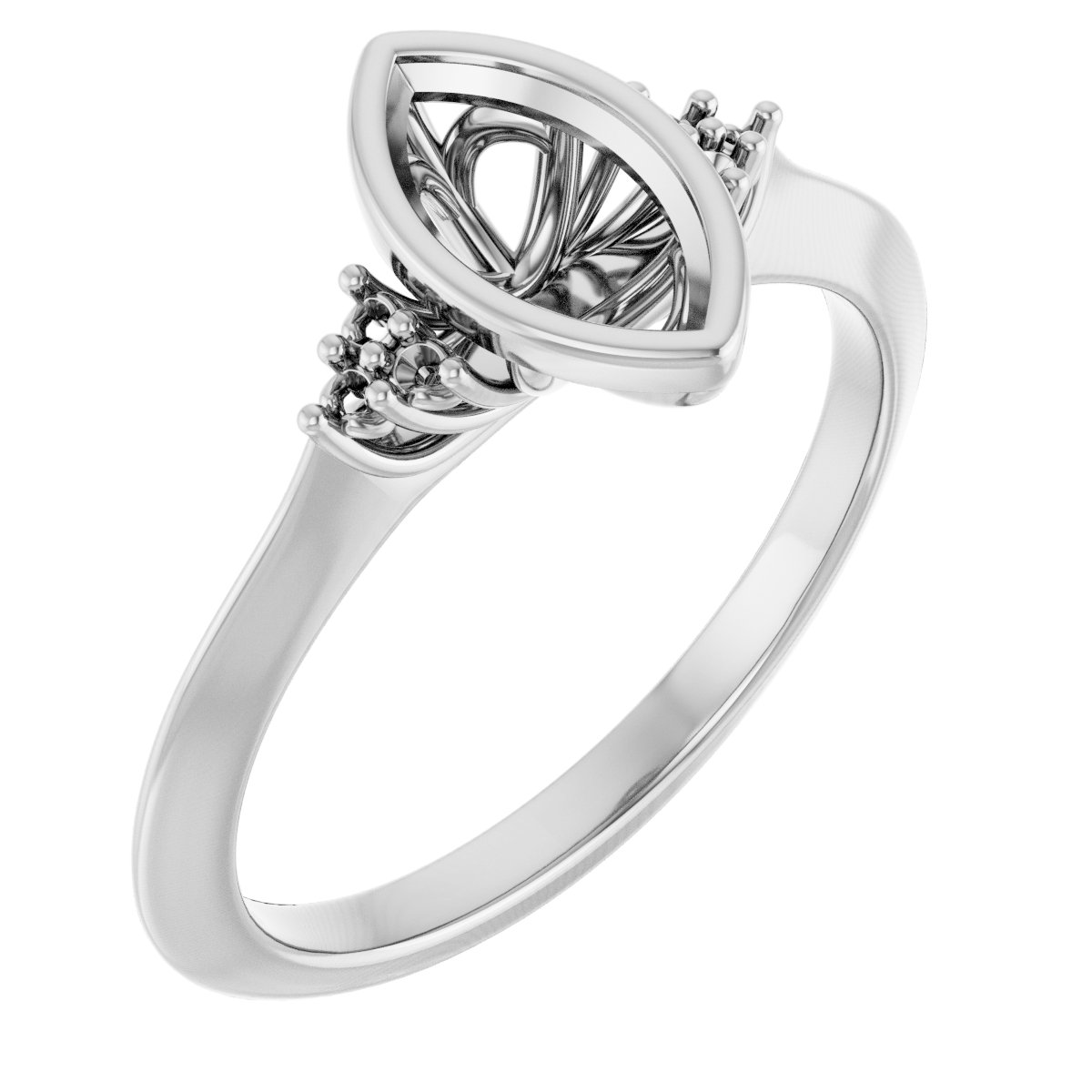 Bezel-Set Accented Engagement Ring