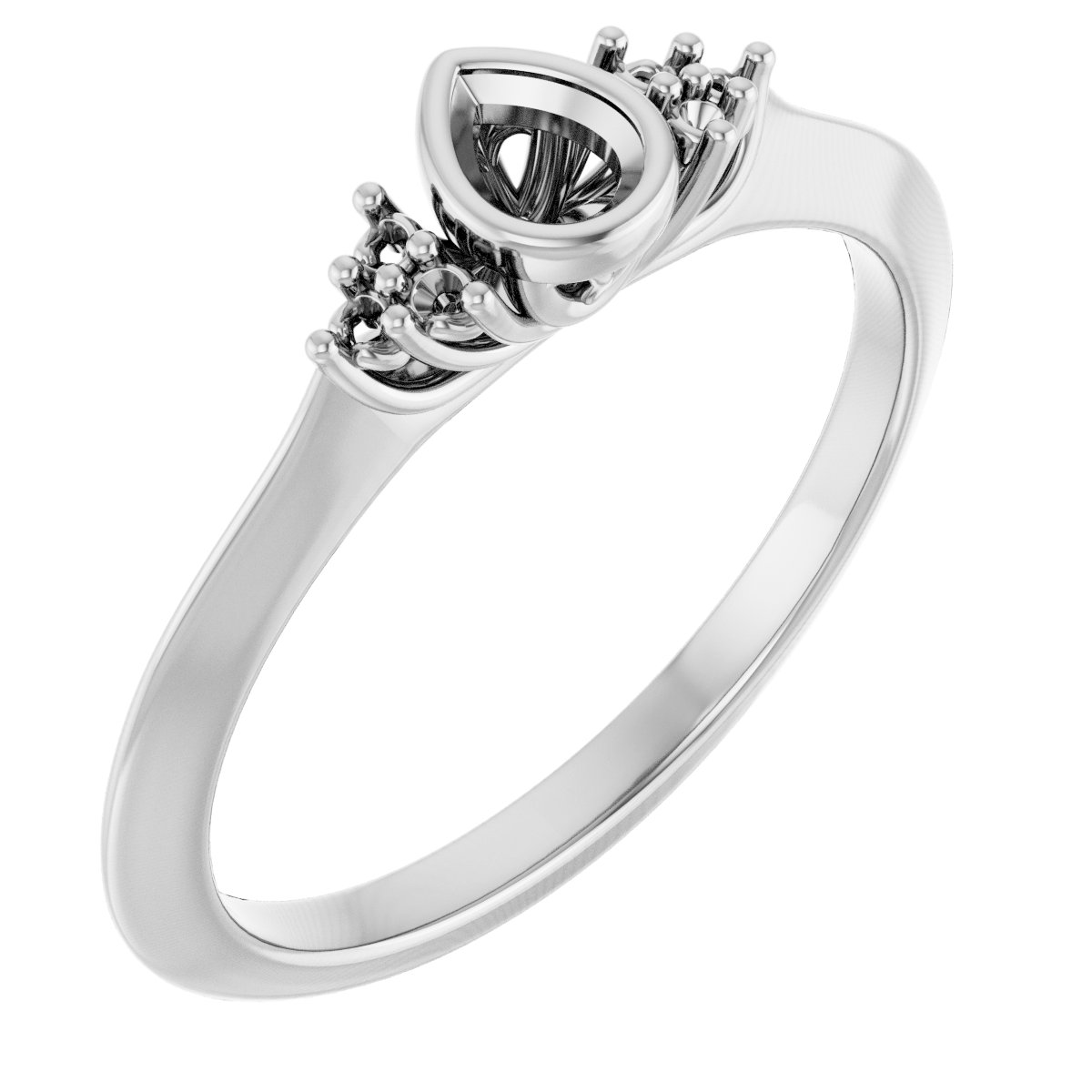 Bezel-Set Accented Engagement Ring