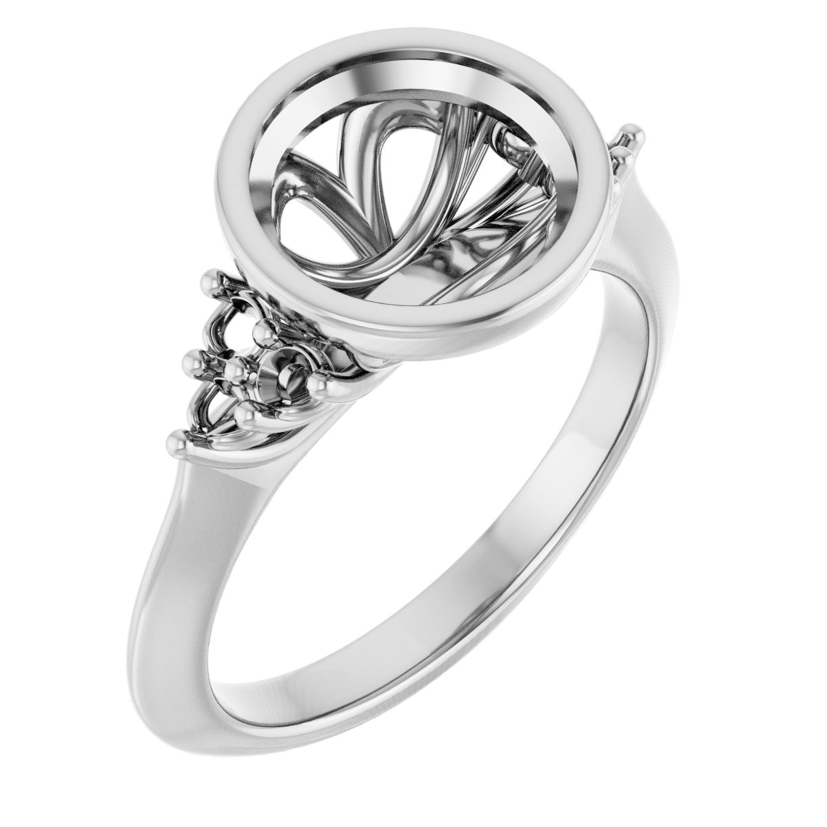 Bezel-Set Accented Engagement Ring