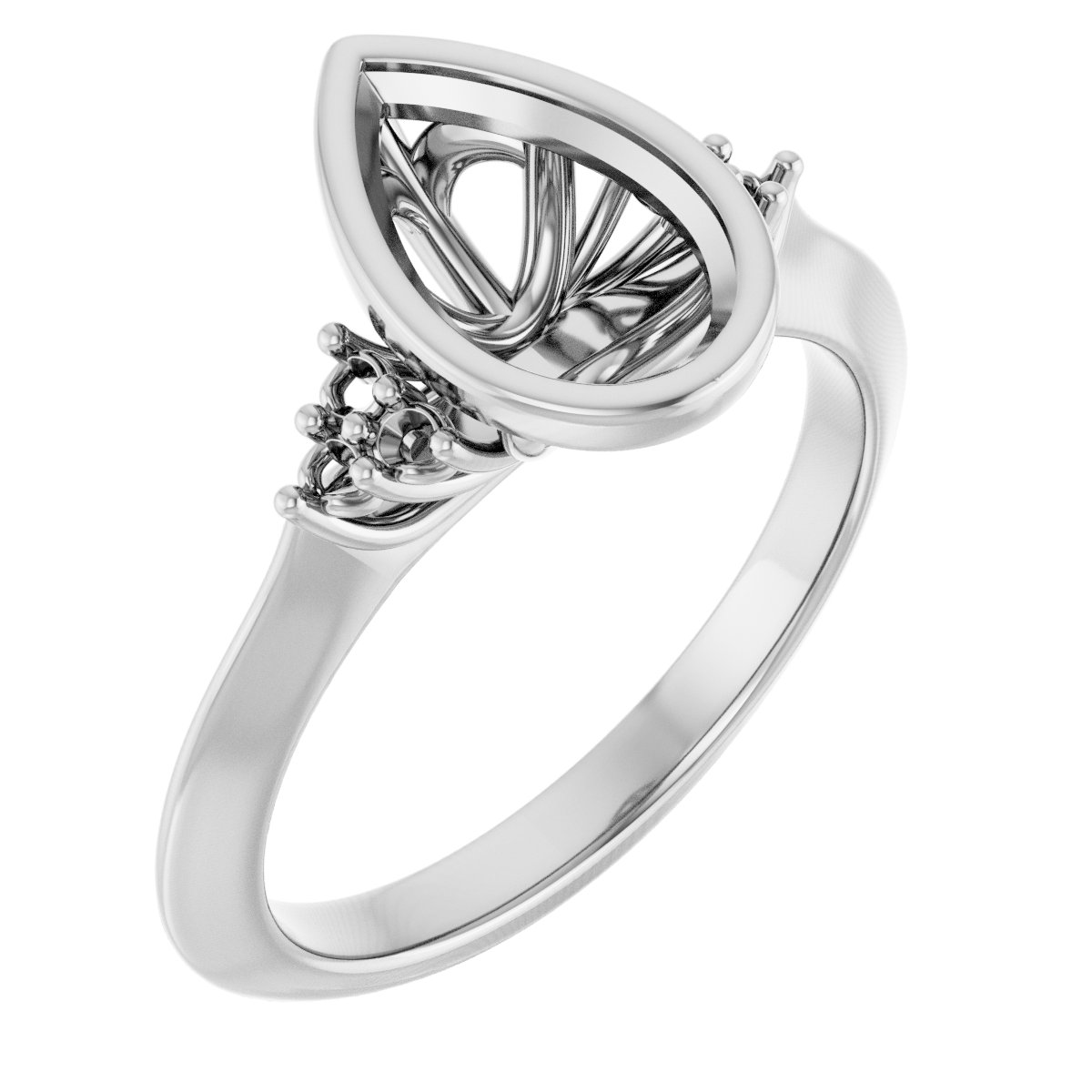 Bezel-Set Accented Engagement Ring