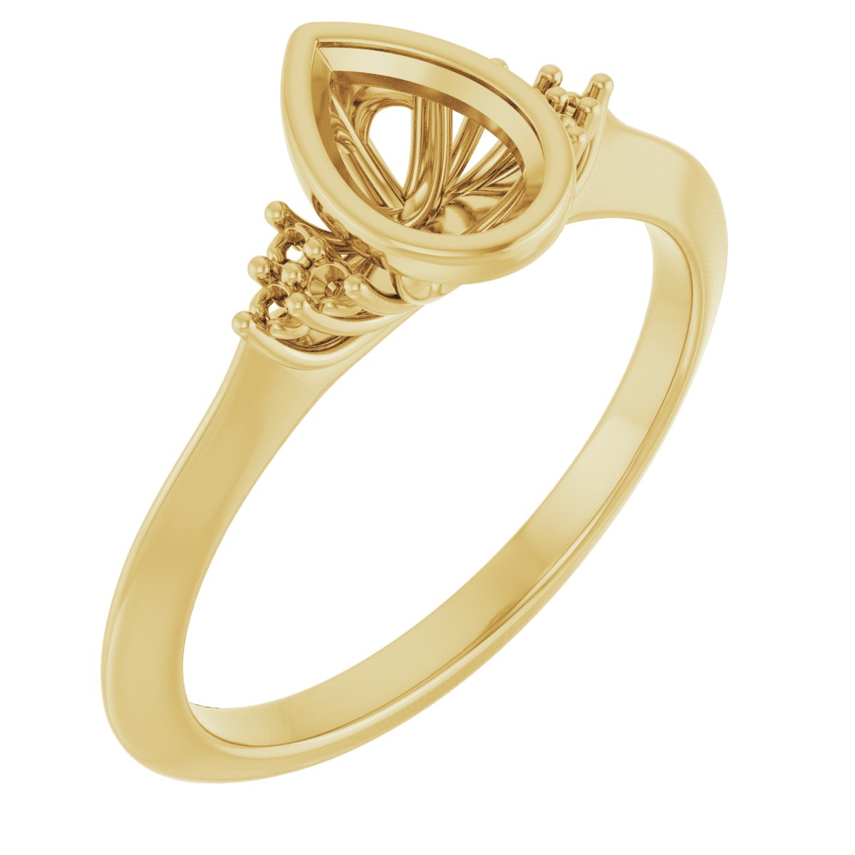 Bezel-Set Accented Engagement Ring