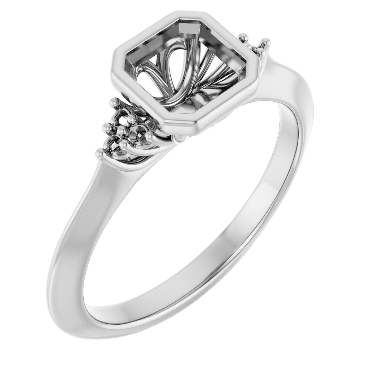 Bezel-Set Accented Engagement Ring