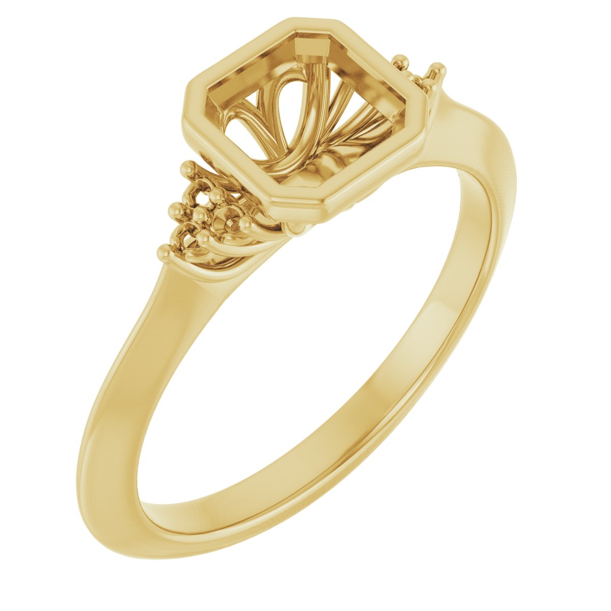 Bezel-Set Accented Engagement Ring