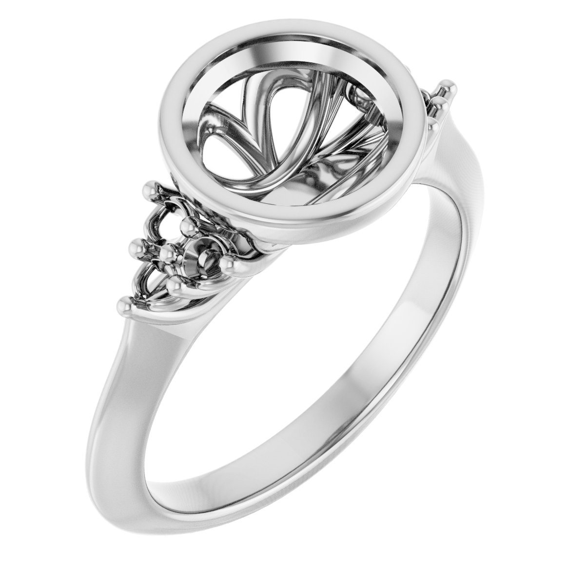 Bezel-Set Accented Engagement Ring