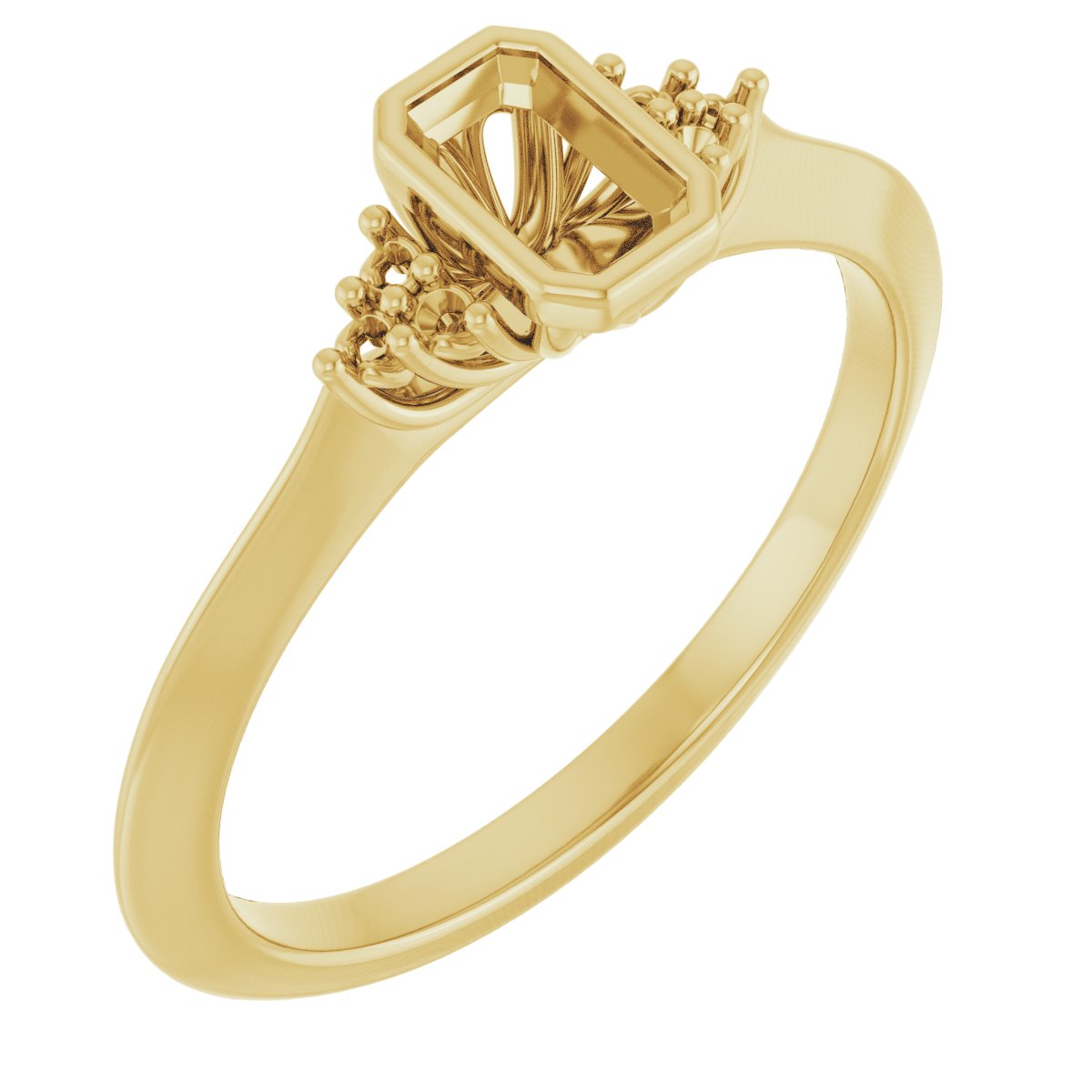 Bezel-Set Accented Engagement Ring