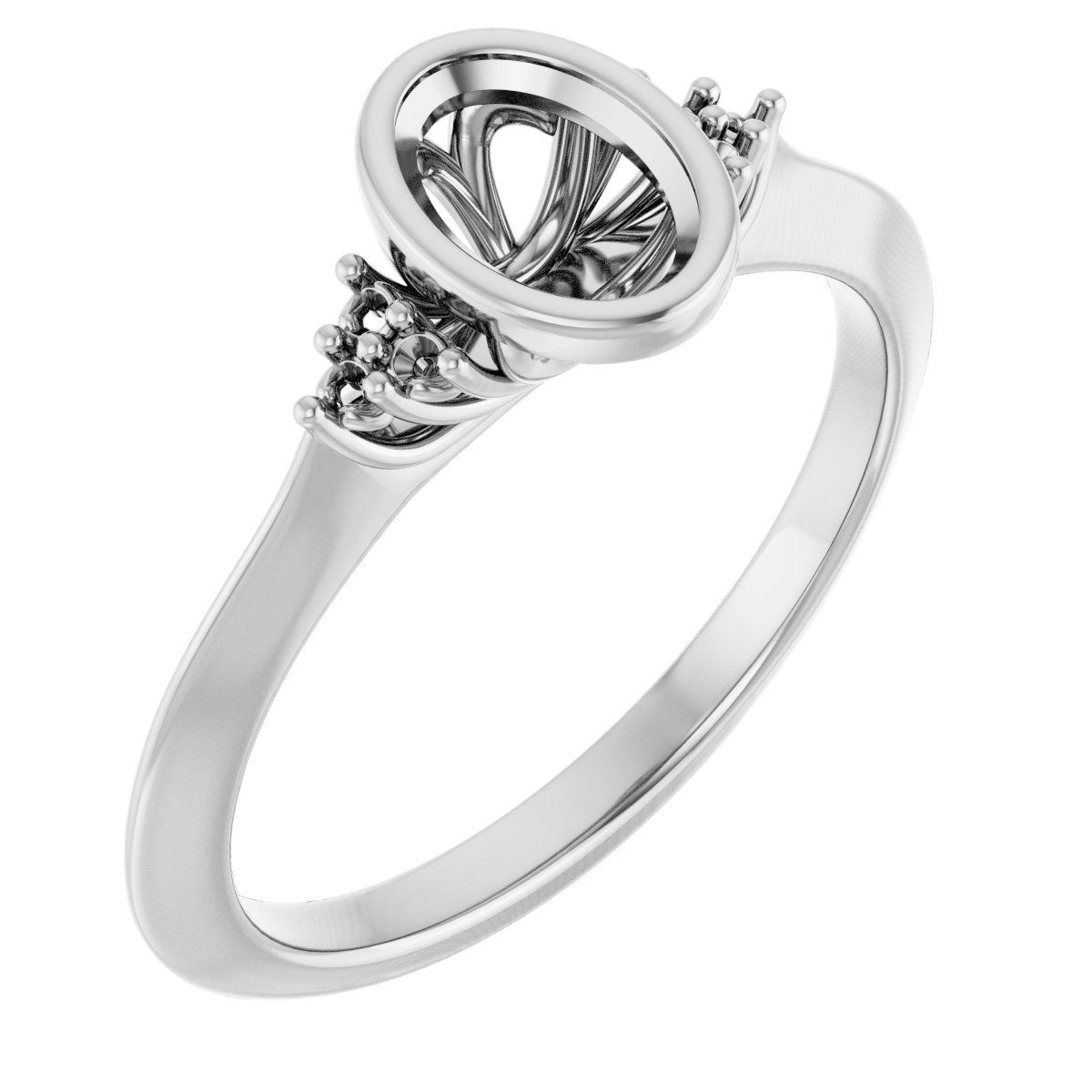 Bezel-Set Accented Engagement Ring
