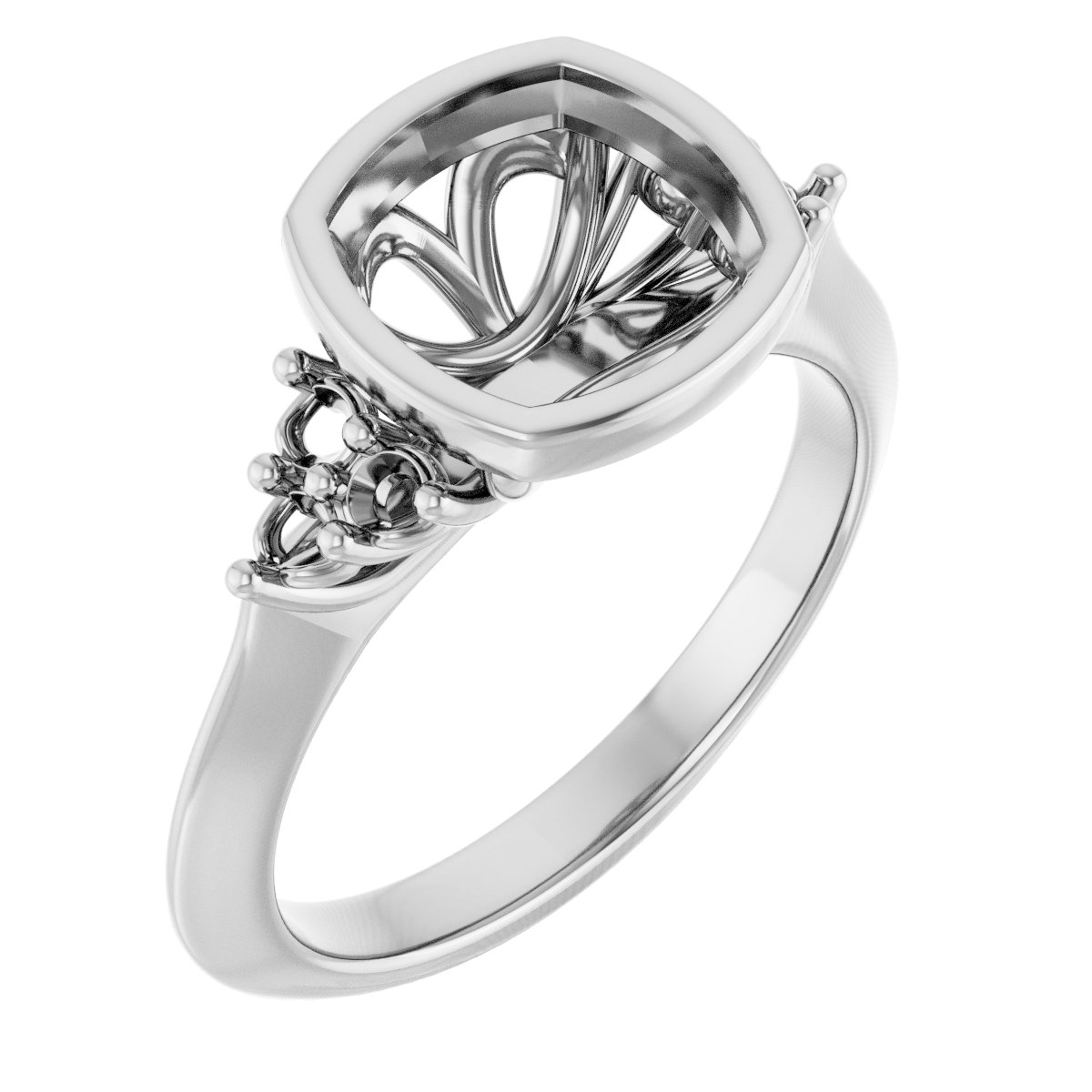 Bezel-Set Accented Engagement Ring