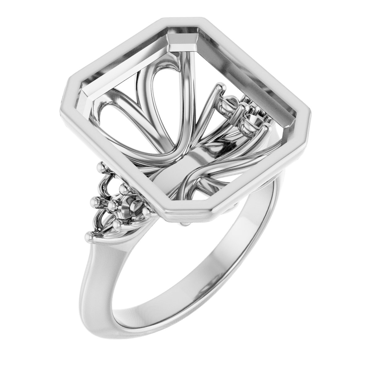 Bezel-Set Accented Engagement Ring