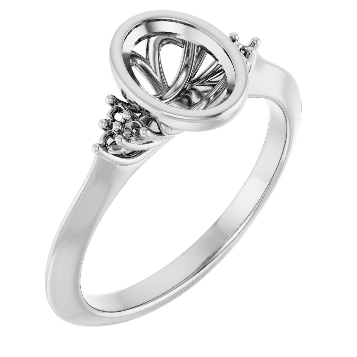 Bezel-Set Accented Engagement Ring