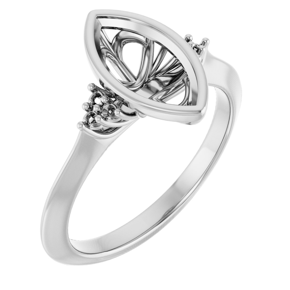 Bezel-Set Accented Engagement Ring