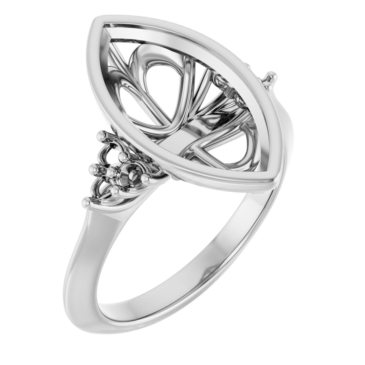 Bezel-Set Accented Engagement Ring