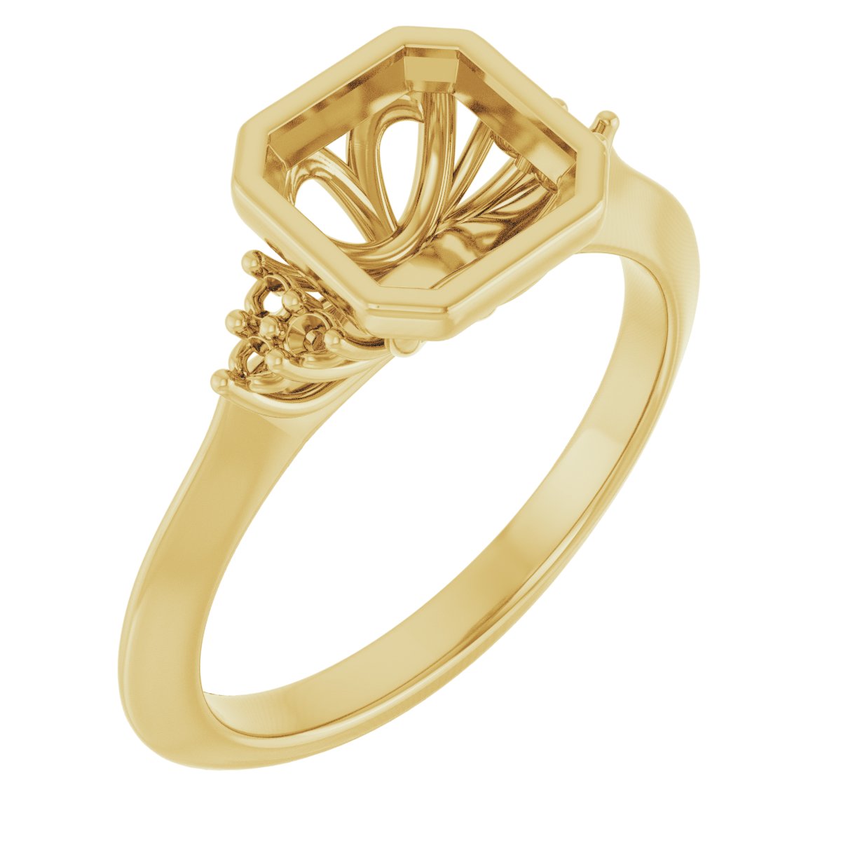 Bezel-Set Accented Engagement Ring