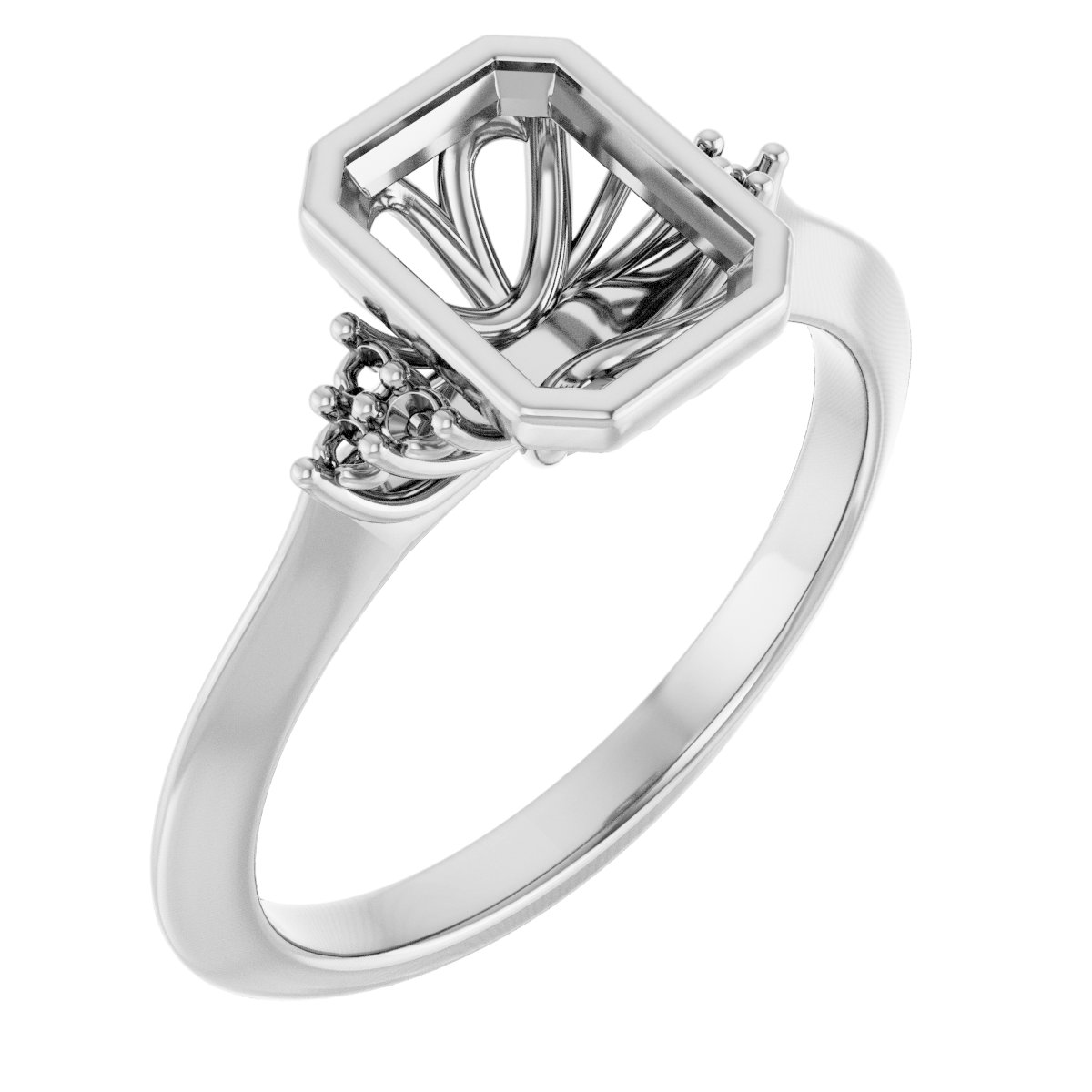 Bezel-Set Accented Engagement Ring