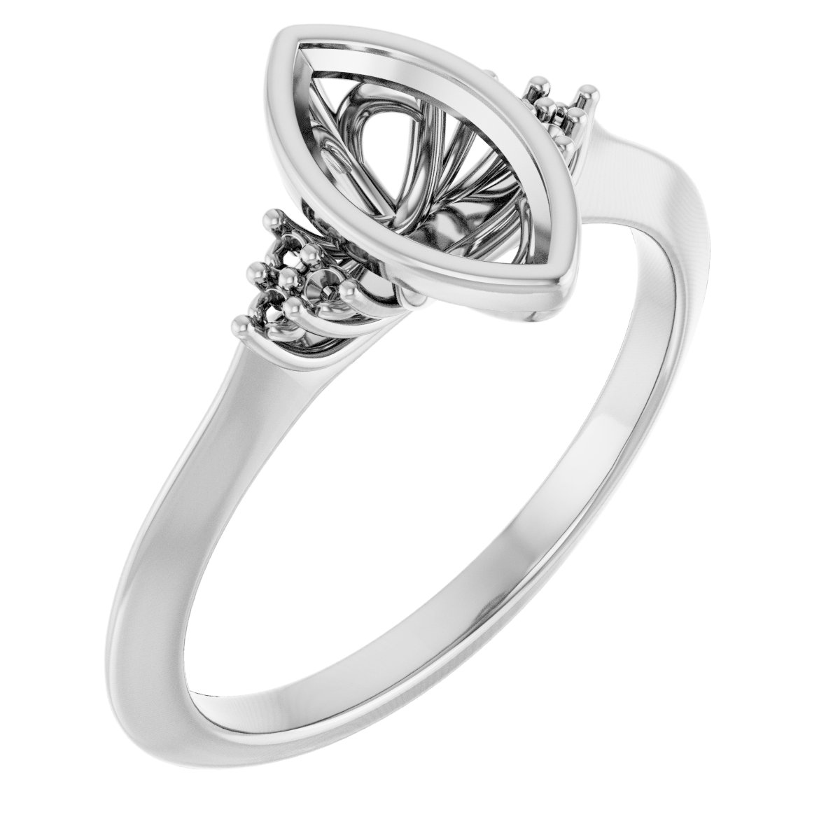 Bezel-Set Accented Engagement Ring