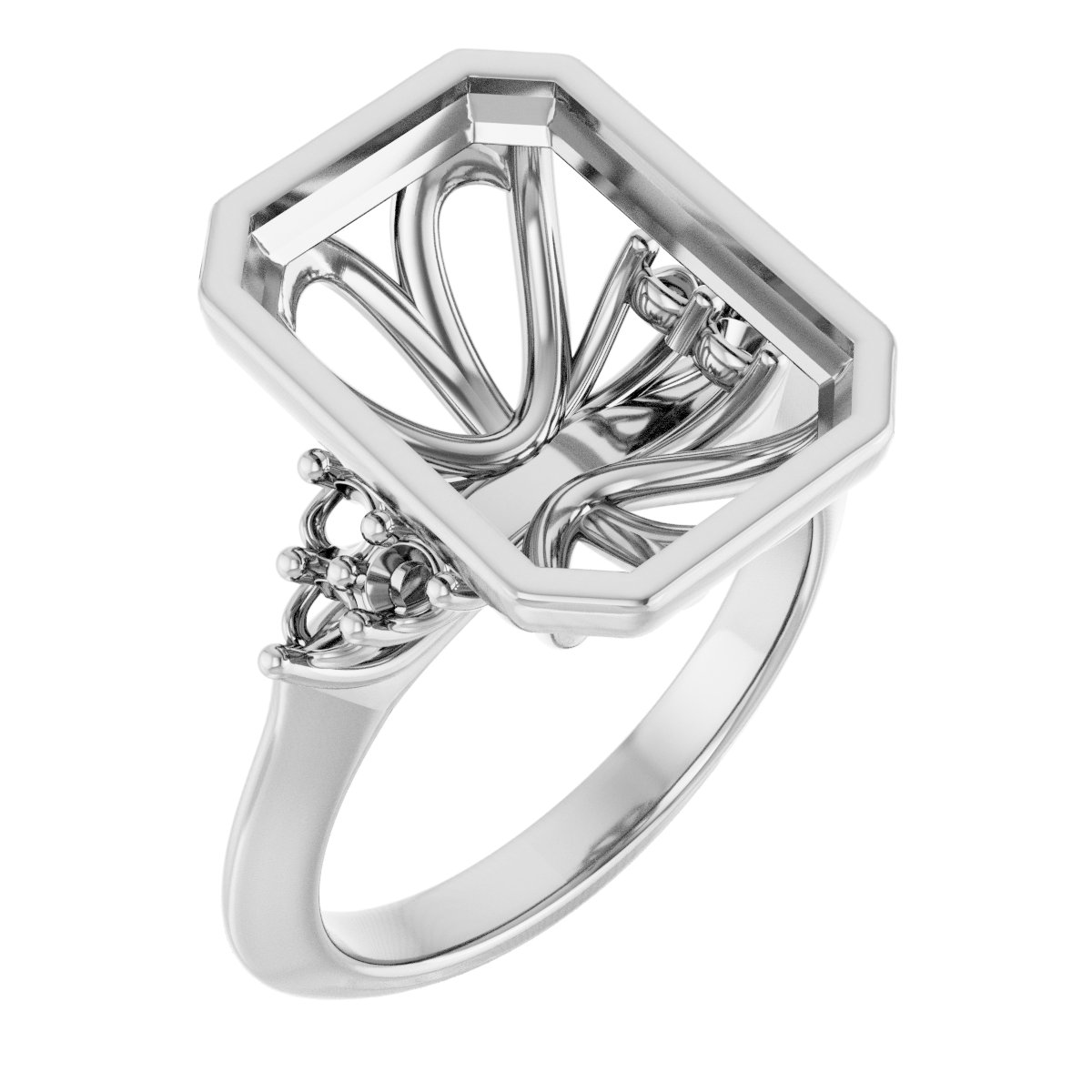 Bezel-Set Accented Engagement Ring