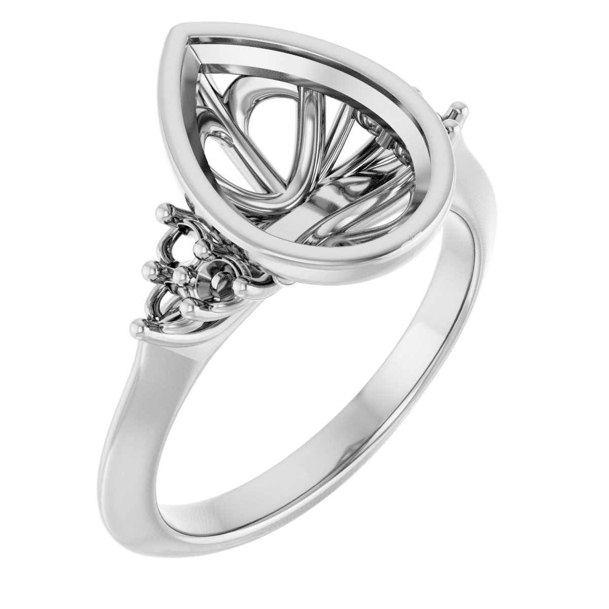 Bezel-Set Accented Engagement Ring