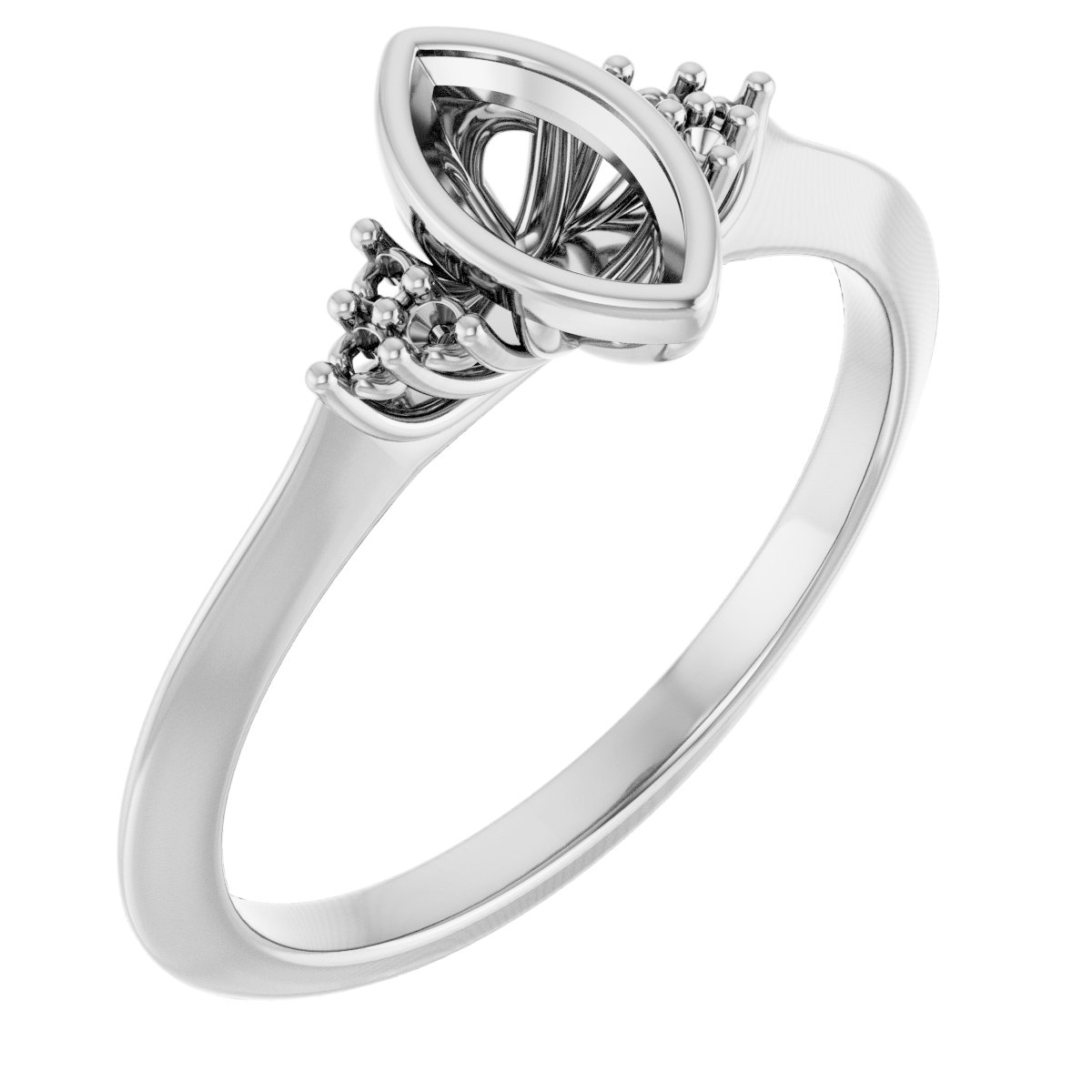 Bezel-Set Accented Engagement Ring