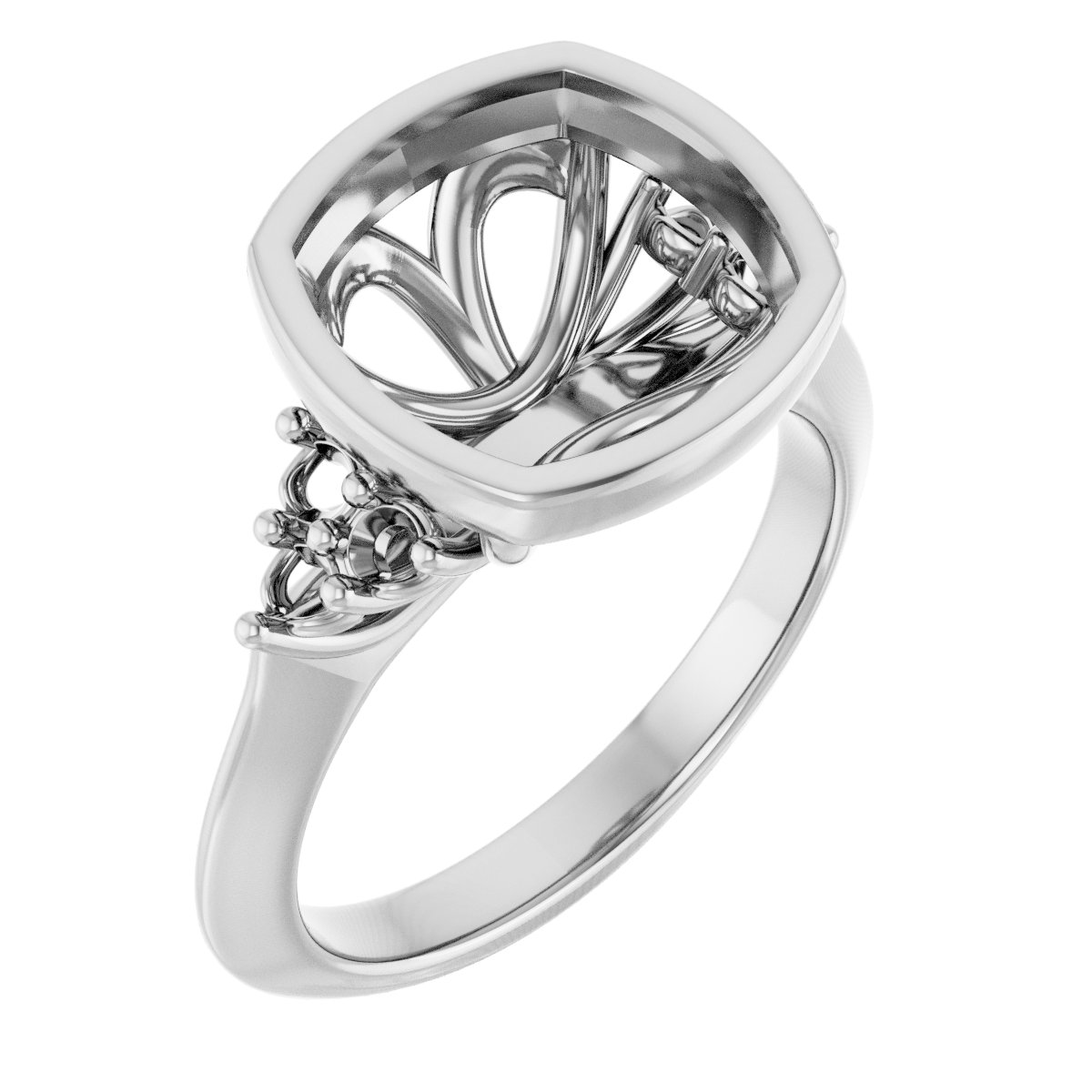 Bezel-Set Accented Engagement Ring