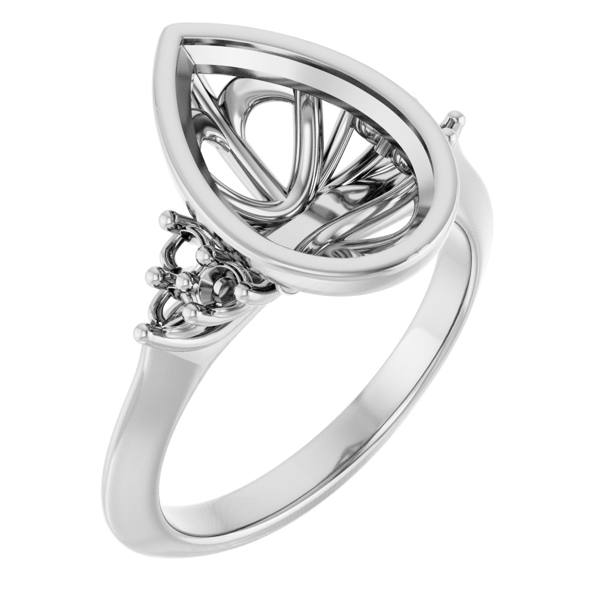 Bezel-Set Accented Engagement Ring