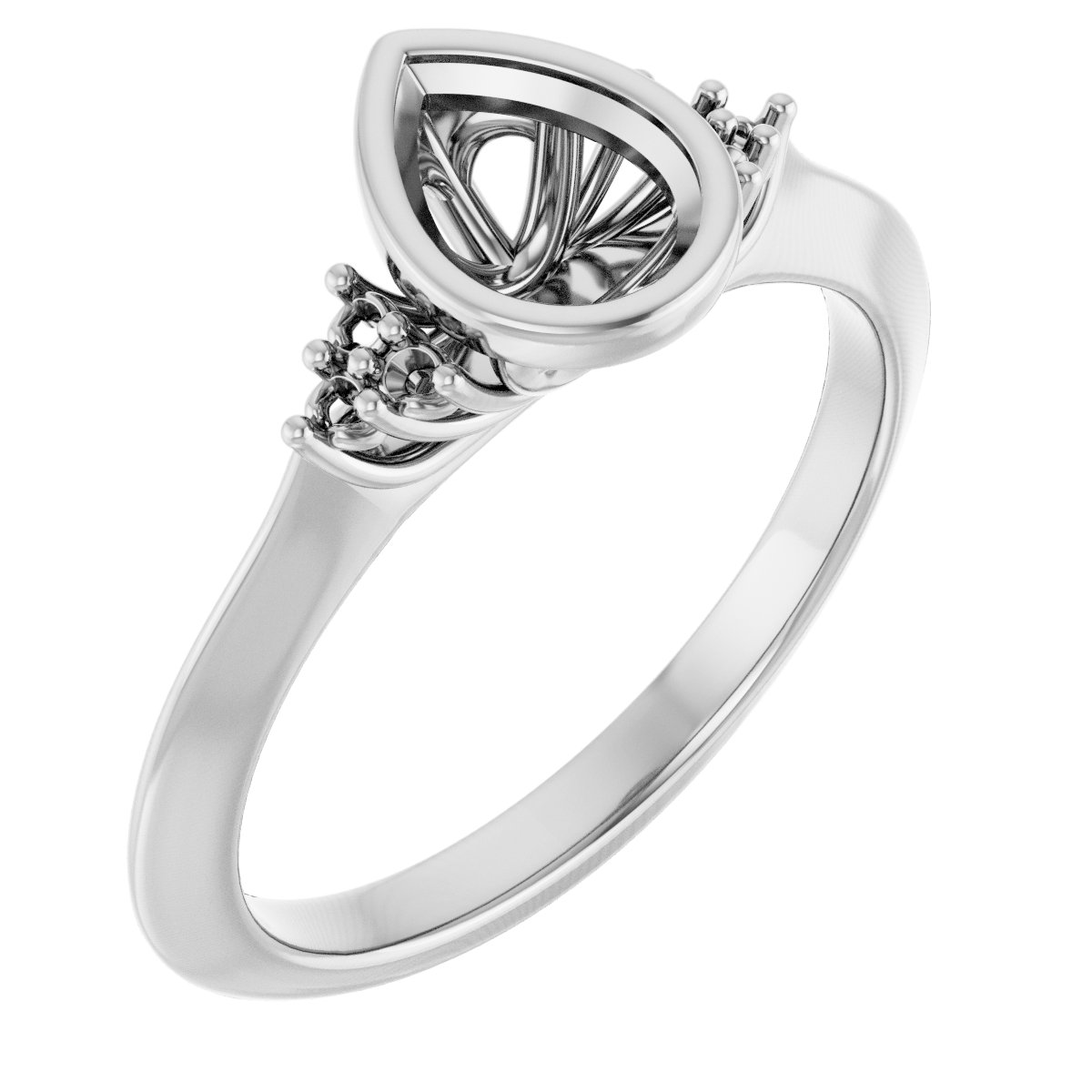 Bezel-Set Accented Engagement Ring