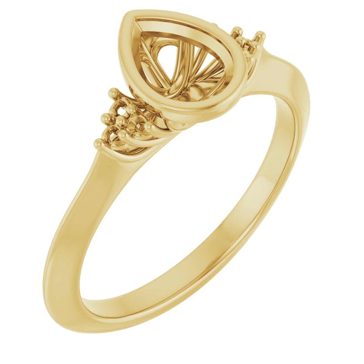Bezel-Set Accented Engagement Ring