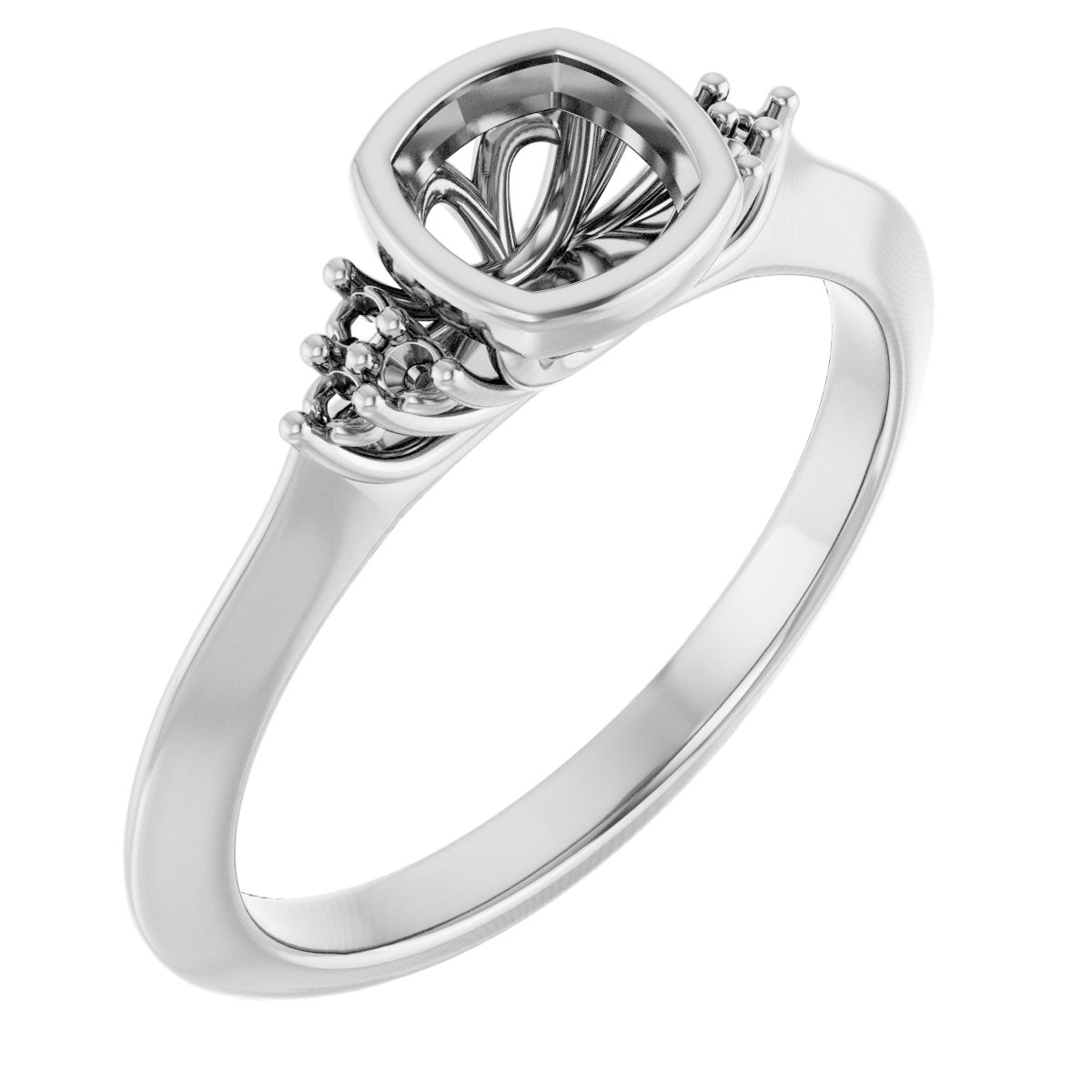 Bezel-Set Accented Engagement Ring