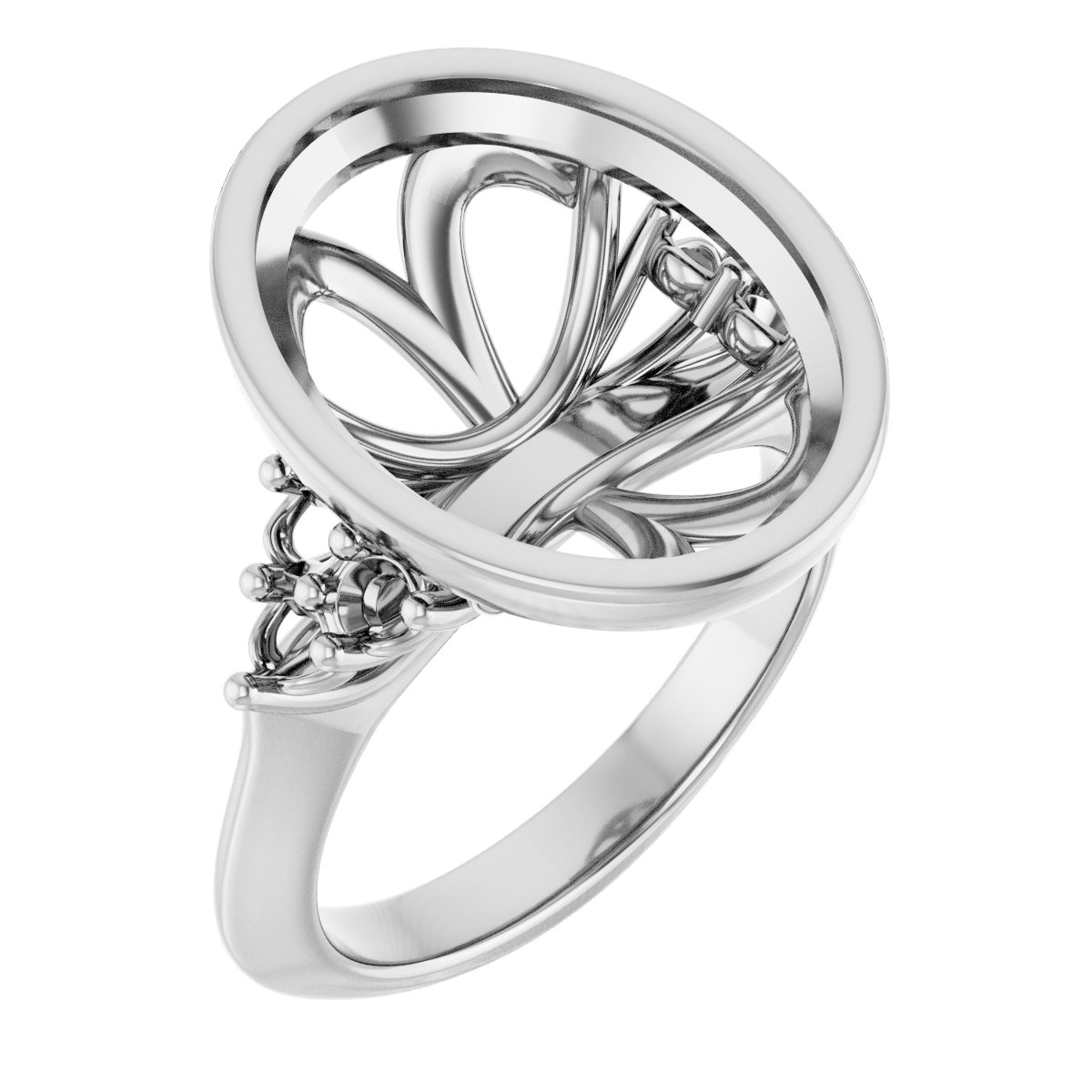 Bezel-Set Accented Engagement Ring