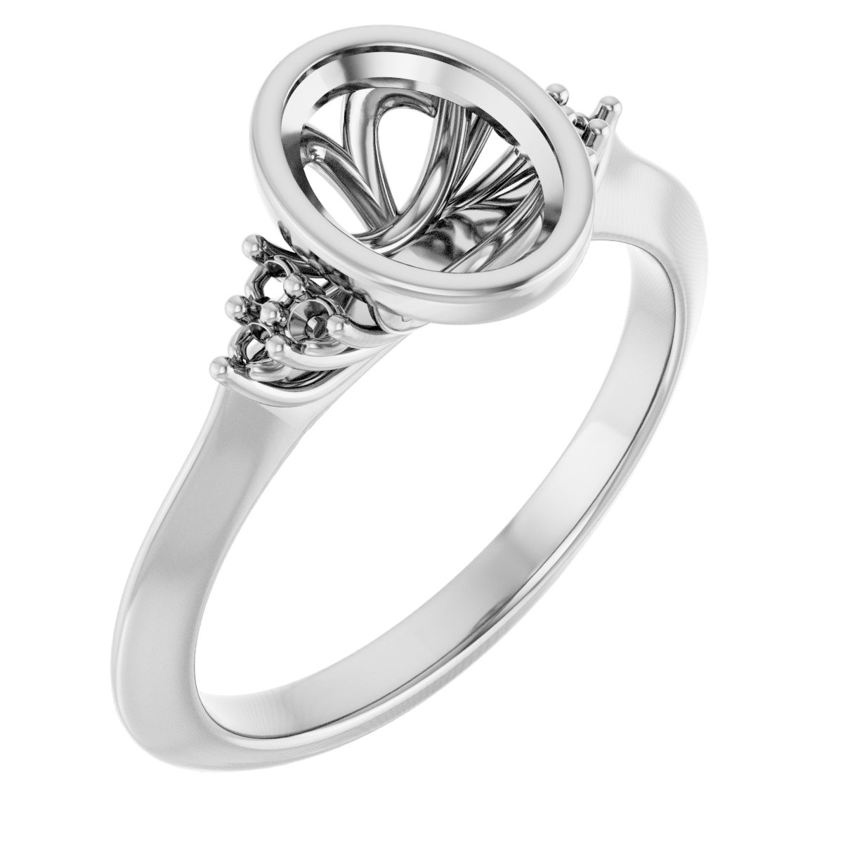 Bezel-Set Accented Engagement Ring