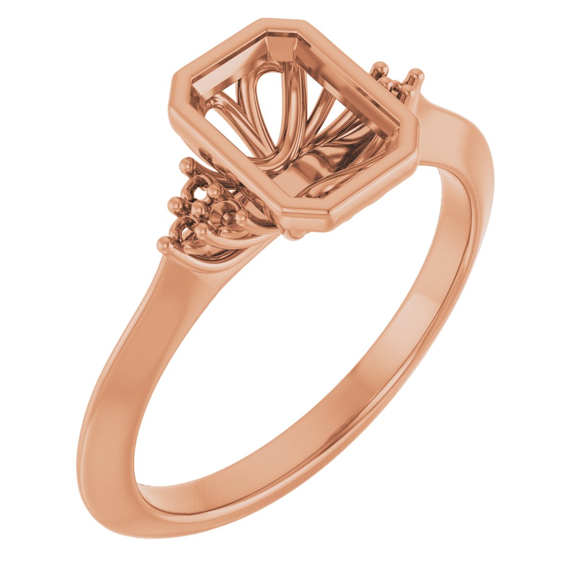 Bezel-Set Accented Engagement Ring
