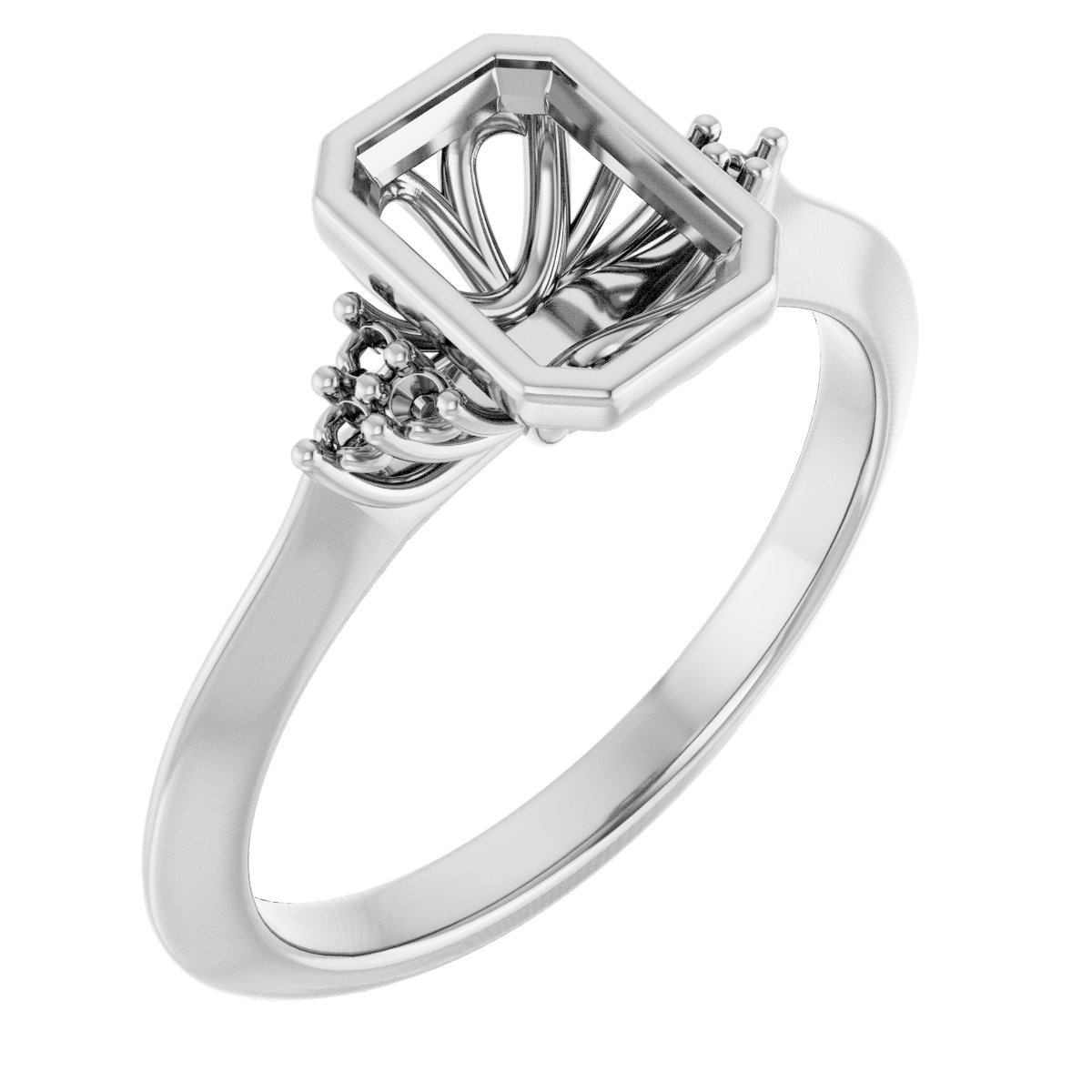 Bezel-Set Accented Engagement Ring