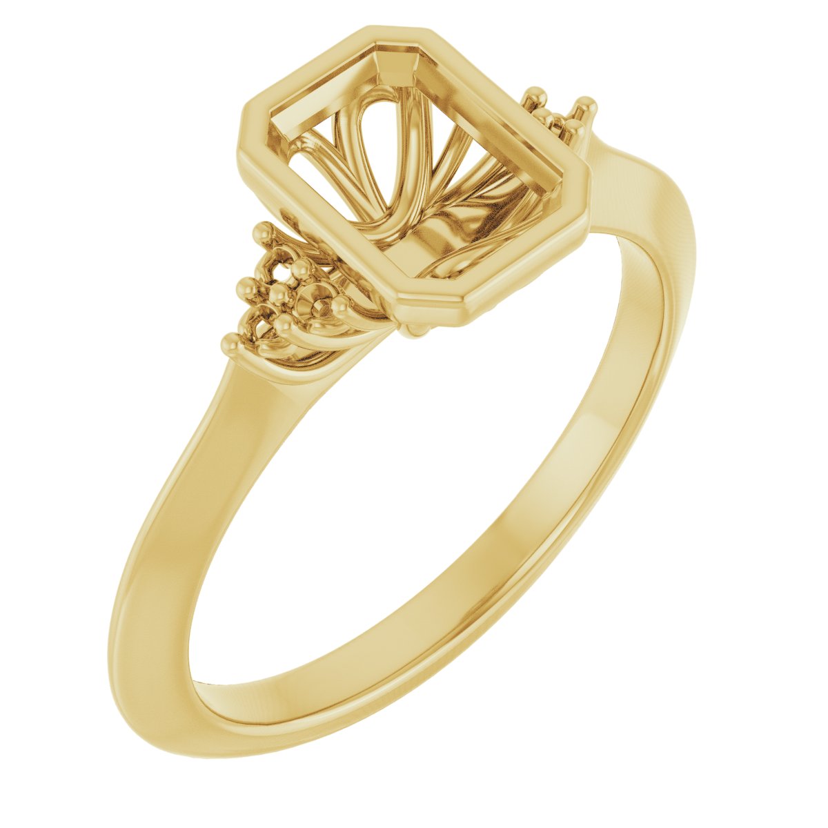 Bezel-Set Accented Engagement Ring
