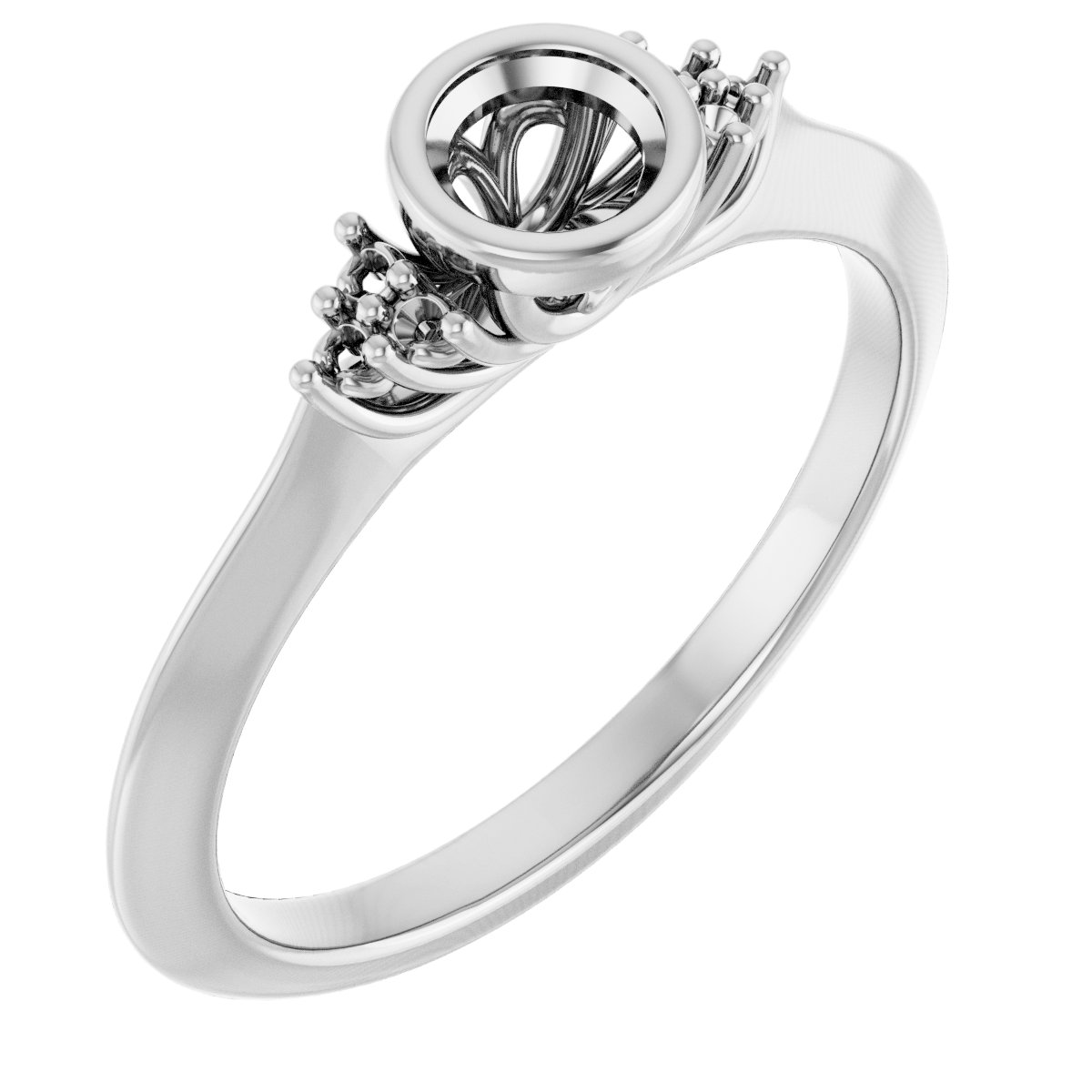 Bezel-Set Accented Engagement Ring