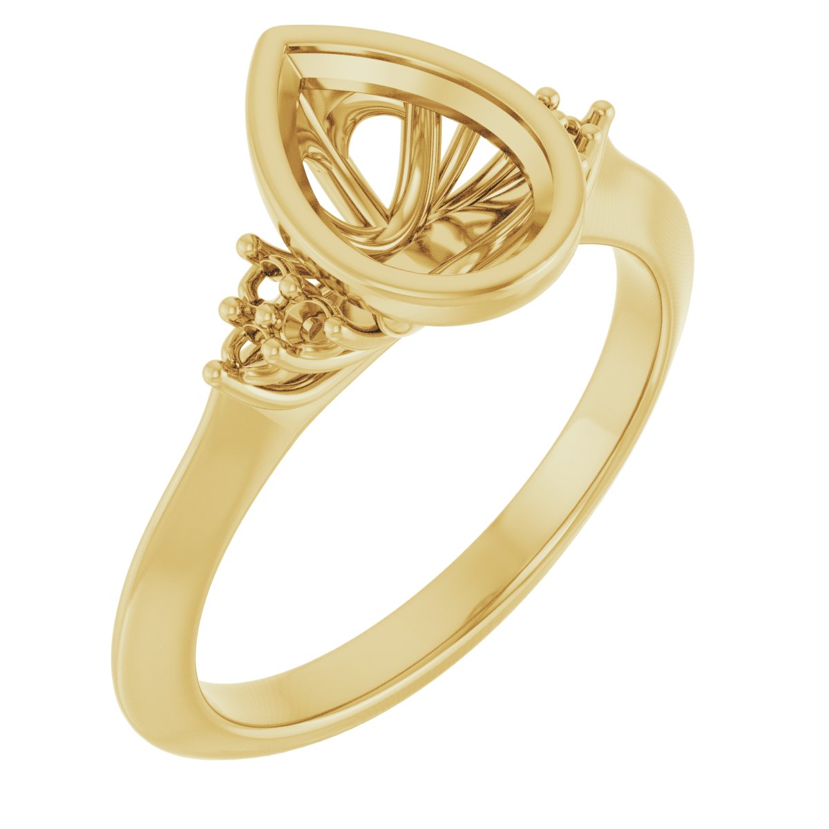 Bezel-Set Accented Engagement Ring