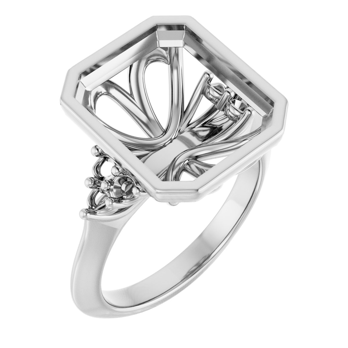 Bezel-Set Accented Engagement Ring