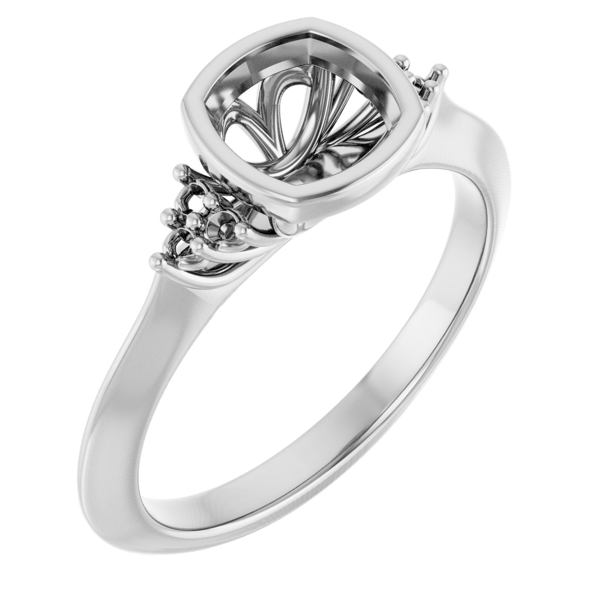 Bezel-Set Accented Engagement Ring