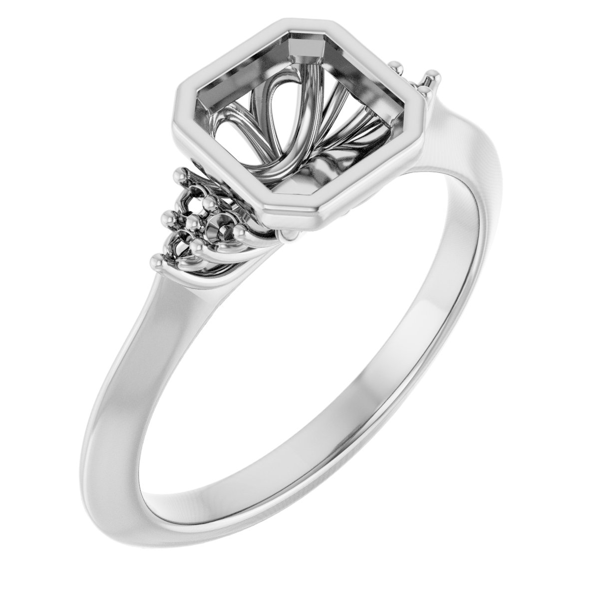 Bezel-Set Accented Engagement Ring