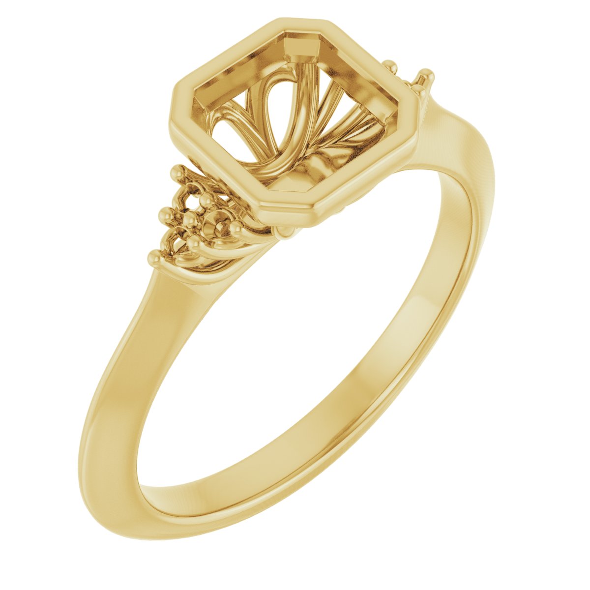 Bezel-Set Accented Engagement Ring