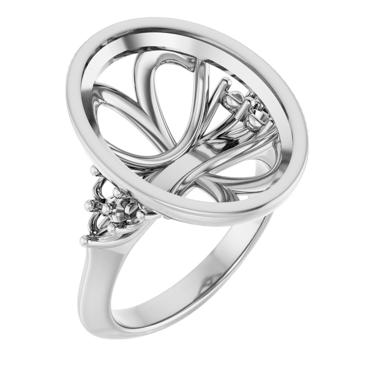 Bezel-Set Accented Engagement Ring