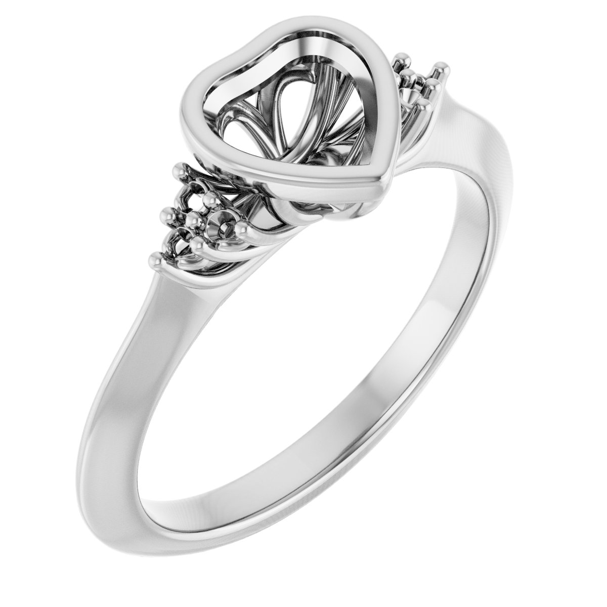 Bezel-Set Accented Engagement Ring