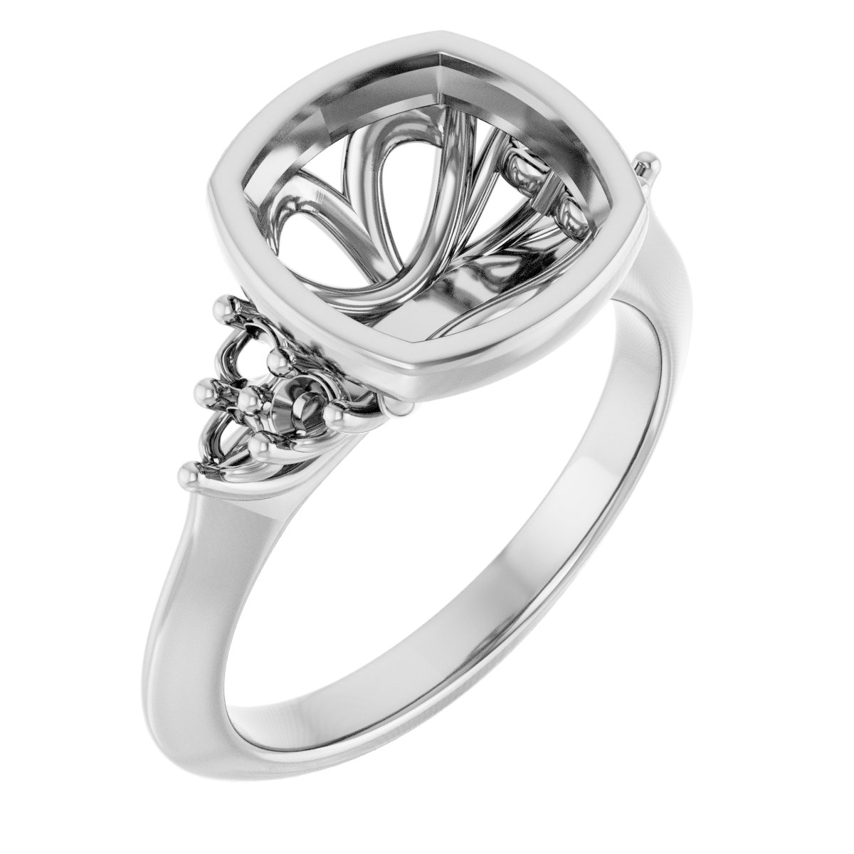 Bezel-Set Accented Engagement Ring