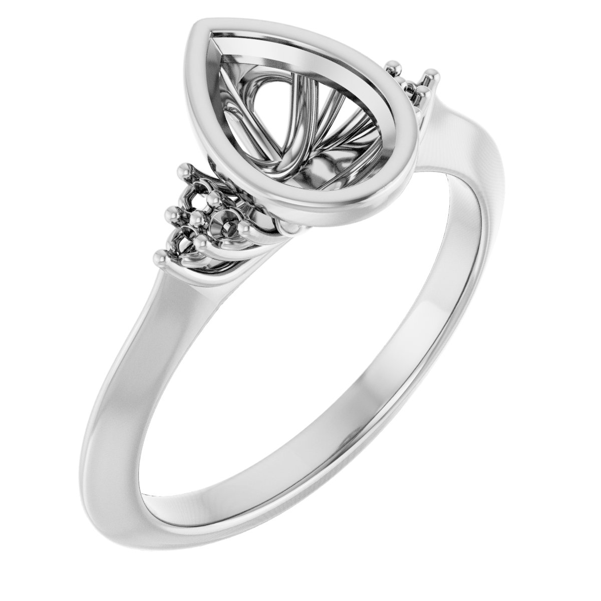 Bezel-Set Accented Engagement Ring