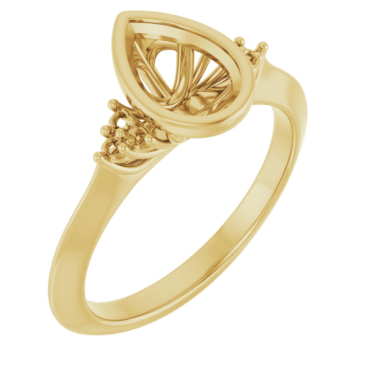 Bezel-Set Accented Engagement Ring
