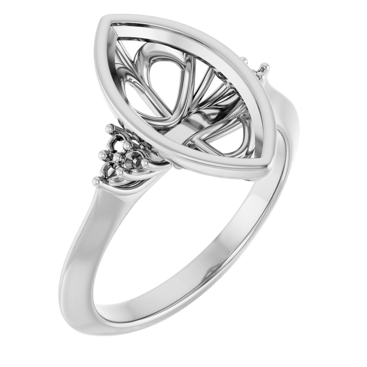 Bezel-Set Accented Engagement Ring