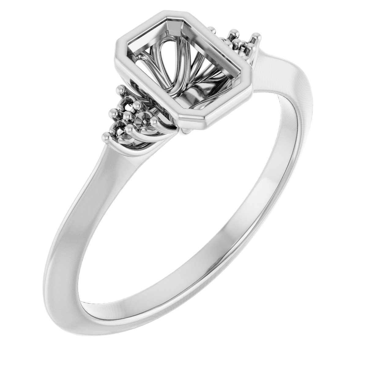 Bezel-Set Accented Engagement Ring
