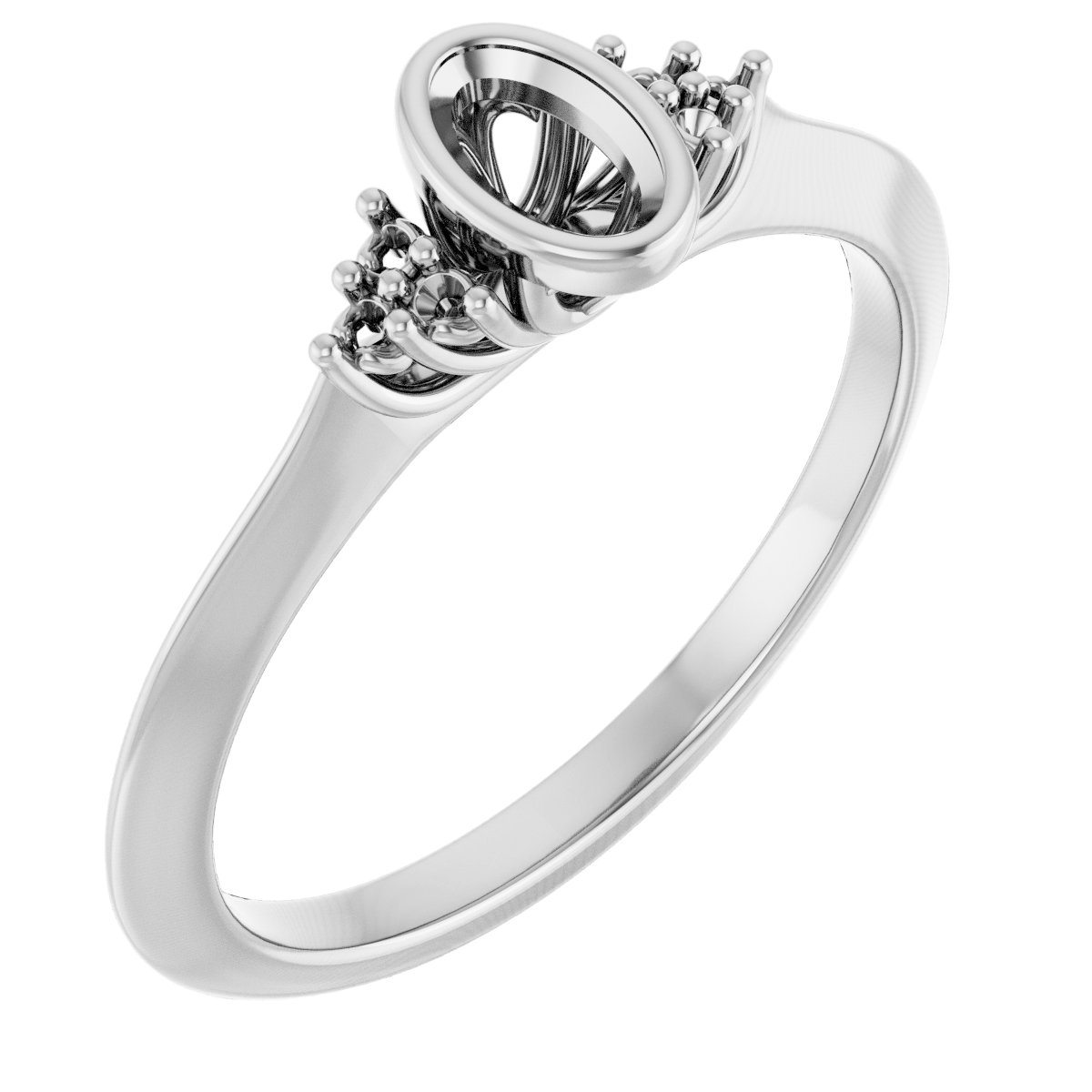 Bezel-Set Accented Engagement Ring
