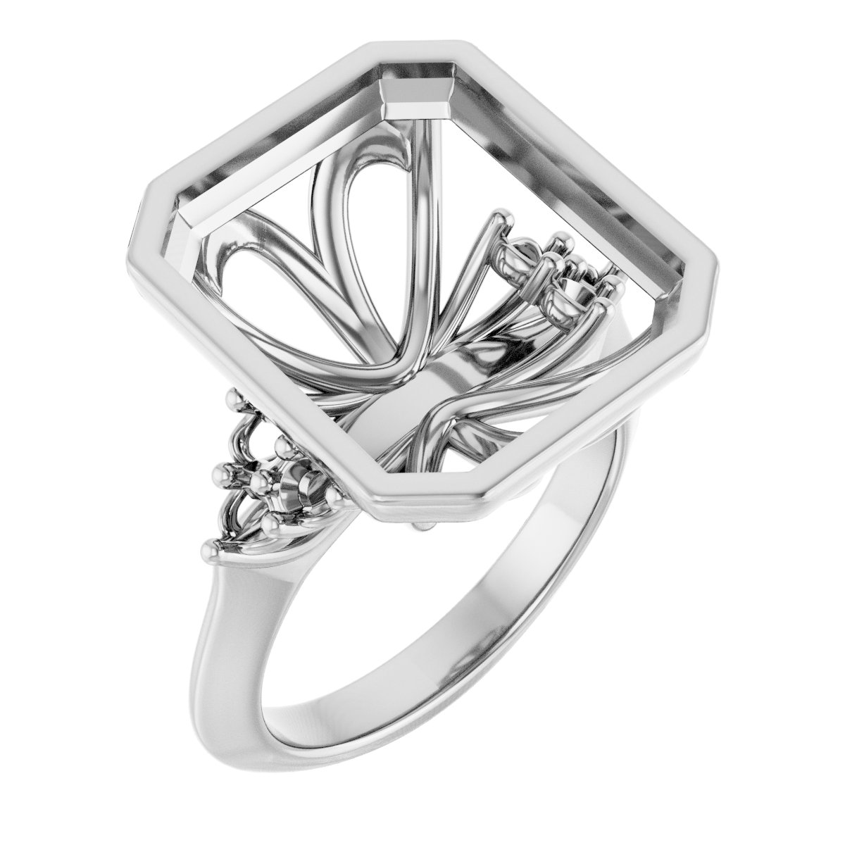 Bezel-Set Accented Engagement Ring