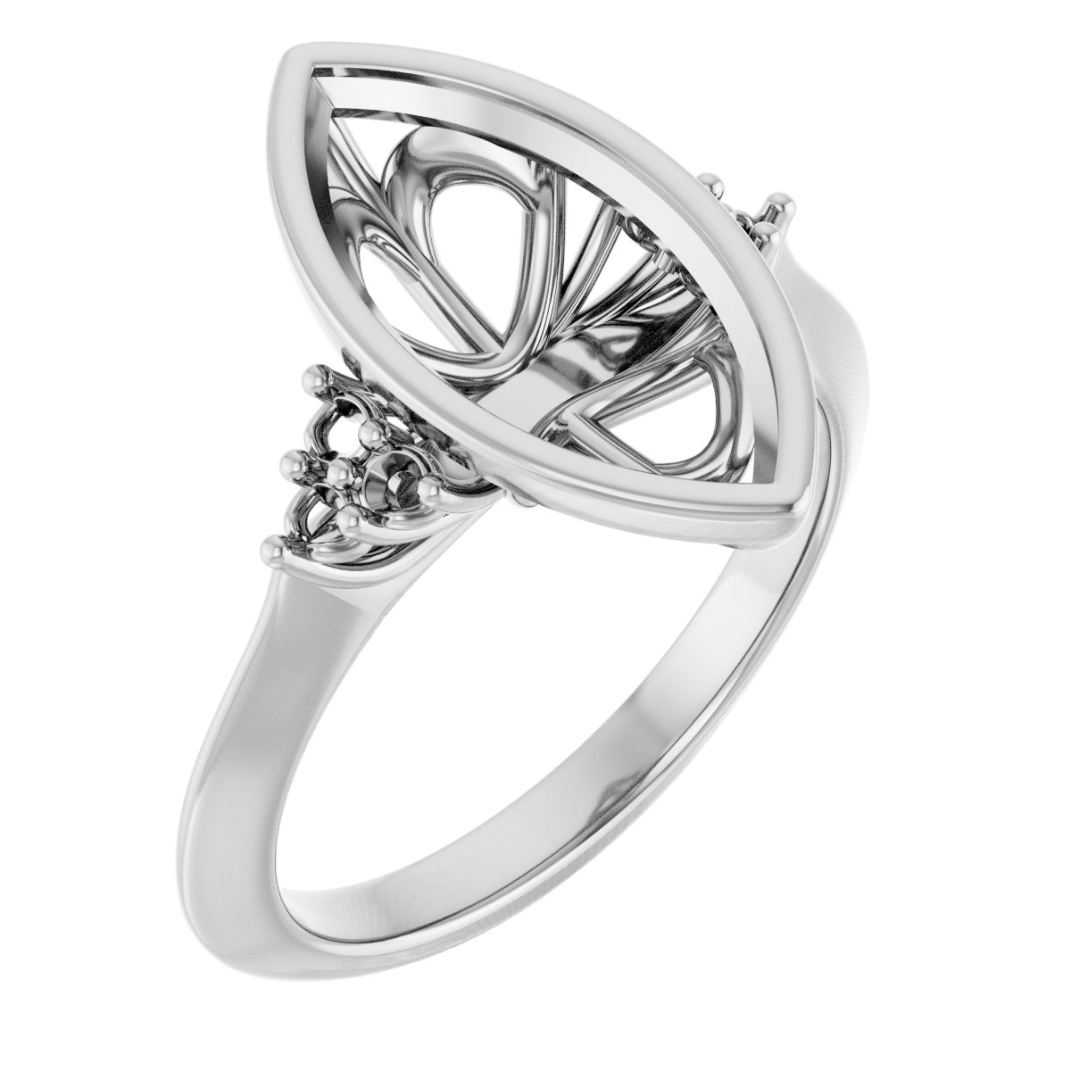 Bezel-Set Accented Engagement Ring