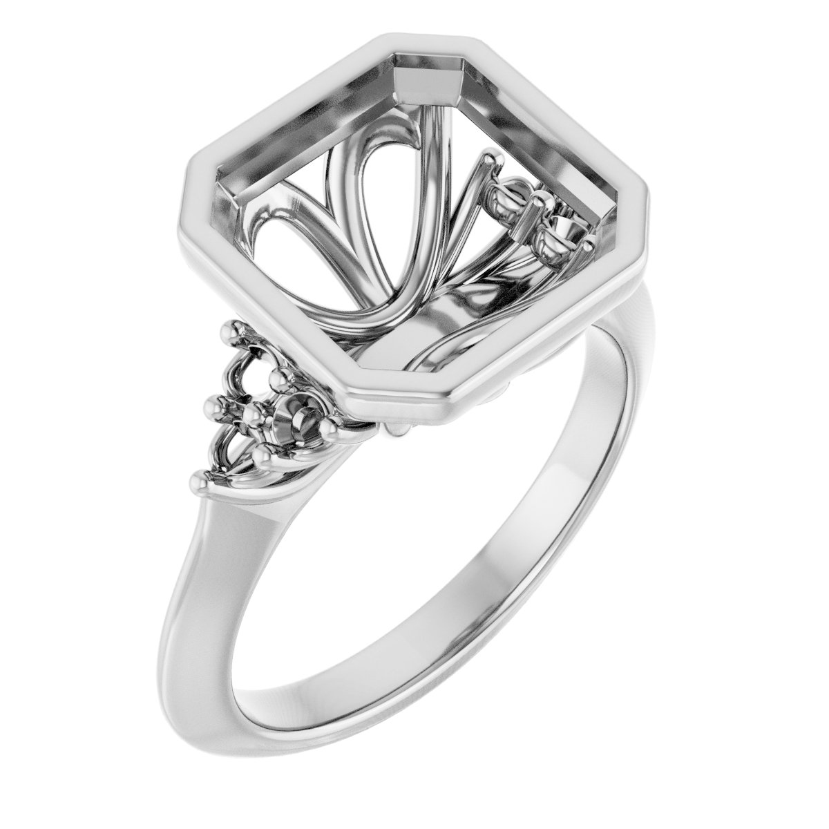 Bezel-Set Accented Engagement Ring