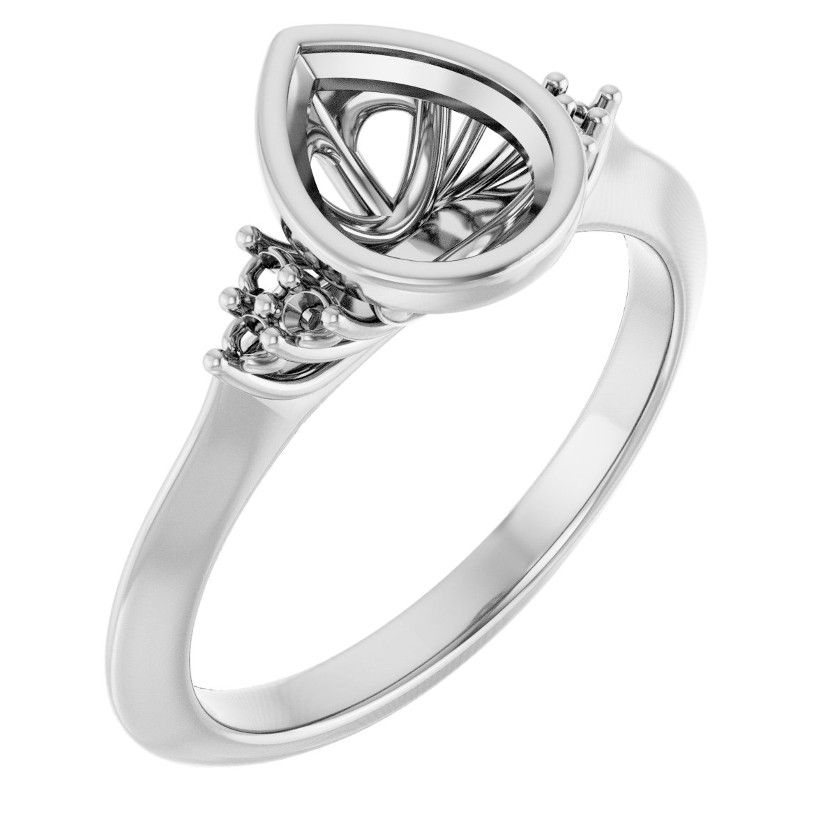 Bezel-Set Accented Engagement Ring