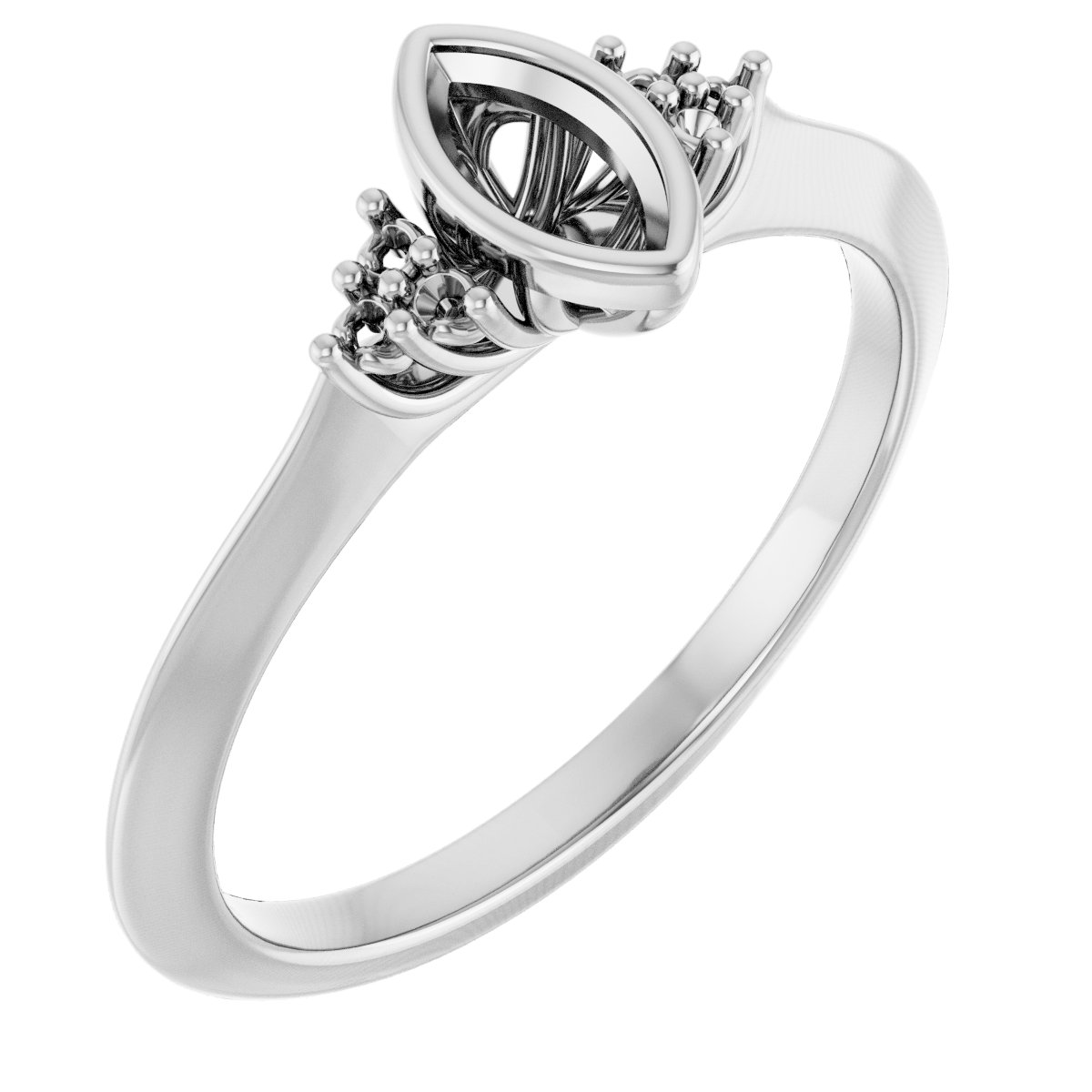 Bezel-Set Accented Engagement Ring